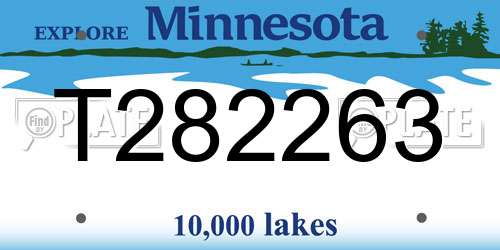 T282263 Minnesota License Plate