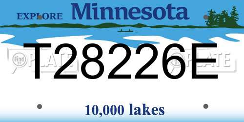 T28226E Minnesota License Plate