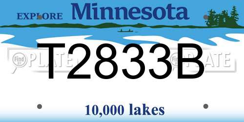 T2833B Minnesota License Plate