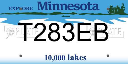 T283EB Minnesota License Plate