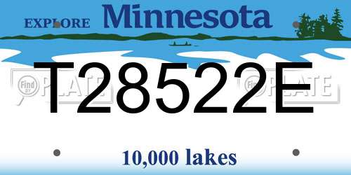 T28522E Minnesota License Plate
