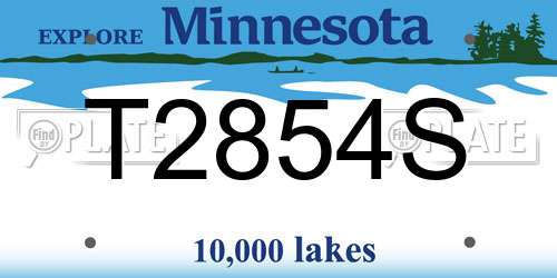 T2854S Minnesota License Plate