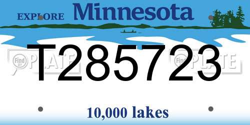 T285723 Minnesota License Plate