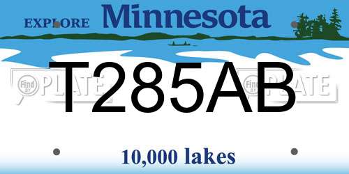 T285AB Minnesota License Plate