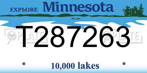 T287263 Minnesota License Plate
