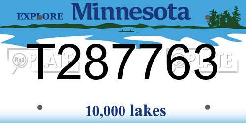 T287763 Minnesota License Plate