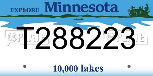 T288223 Minnesota License Plate
