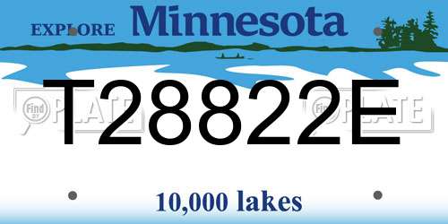 T28822E Minnesota License Plate