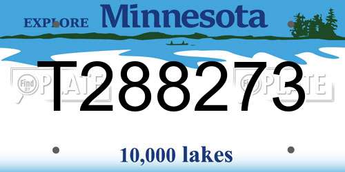 T288273 Minnesota License Plate
