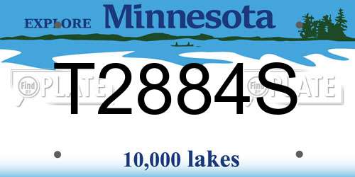 T2884S Minnesota License Plate