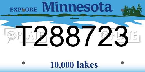 T288723 Minnesota License Plate