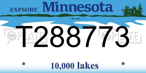 T288773 Minnesota License Plate