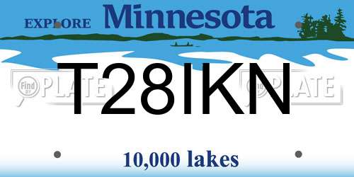 T28IKN Minnesota License Plate