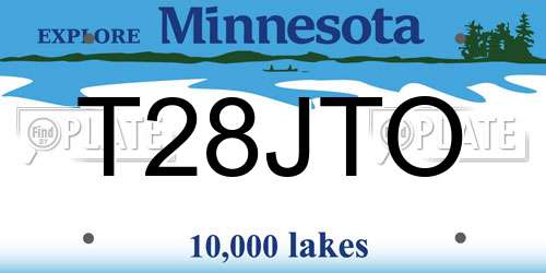 T28JTO Minnesota License Plate