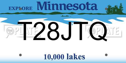 T28JTQ Minnesota License Plate