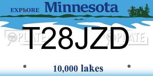 T28JZD Minnesota License Plate