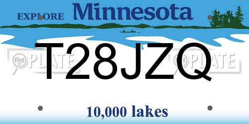T28JZQ Minnesota License Plate
