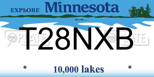 T28NXB Minnesota License Plate