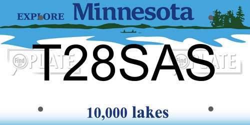 T28SAS Minnesota License Plate