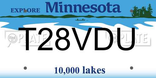 T28VDU Minnesota License Plate