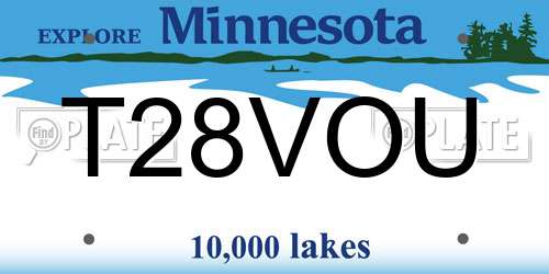 T28VOU Minnesota License Plate