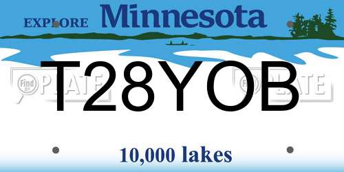 T28YOB Minnesota License Plate