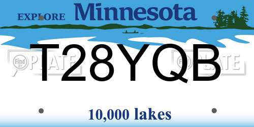 T28YQB Minnesota License Plate