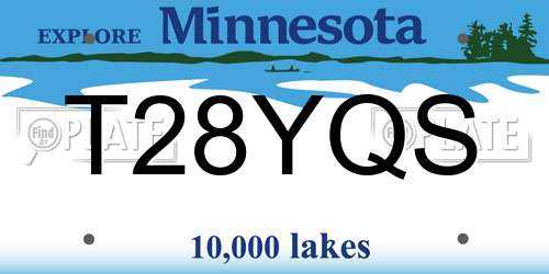 T28YQS Minnesota License Plate