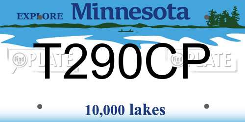 T290CP Minnesota License Plate