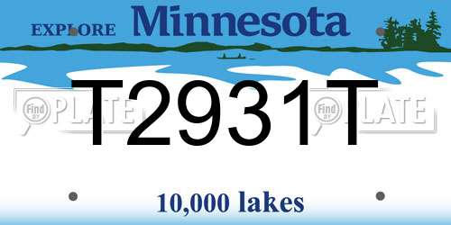 T2931T Minnesota License Plate