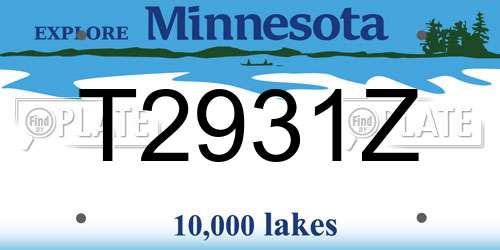T2931Z Minnesota License Plate