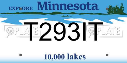 T293IT Minnesota License Plate