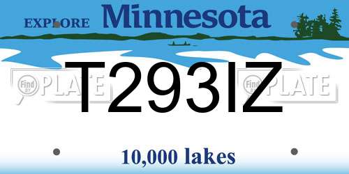T293IZ Minnesota License Plate