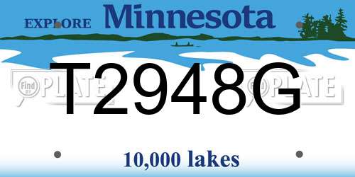 T2948G Minnesota License Plate