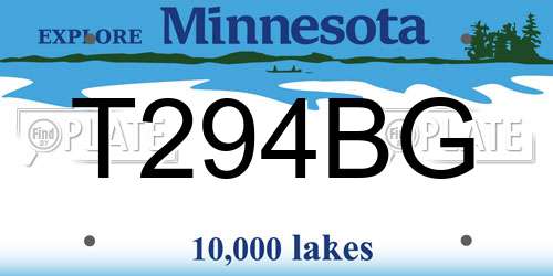 T294BG Minnesota License Plate