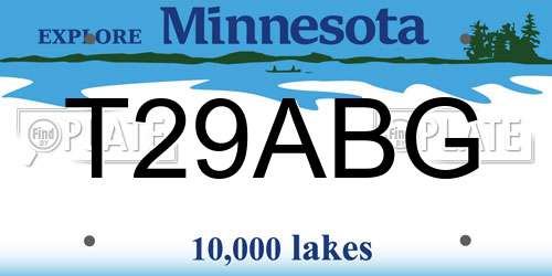T29ABG Minnesota License Plate