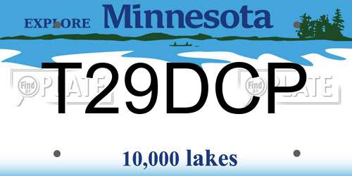 T29DCP Minnesota License Plate