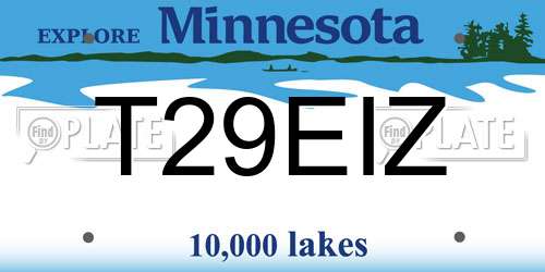 T29EIZ Minnesota License Plate