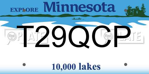 T29QCP Minnesota License Plate