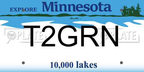T2GRN Minnesota License Plate