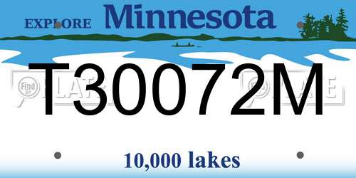 T30072M Minnesota License Plate