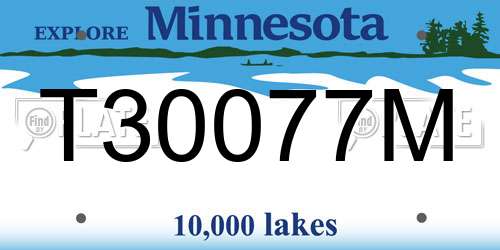 T30077M Minnesota License Plate