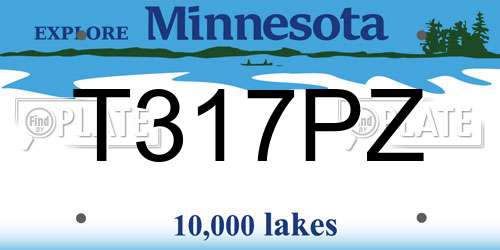 T317PZ Minnesota License Plate
