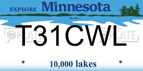 T31CWL Minnesota License Plate