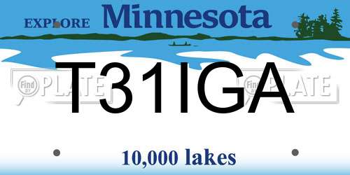 T31IGA Minnesota License Plate
