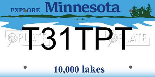 T31TPT Minnesota License Plate