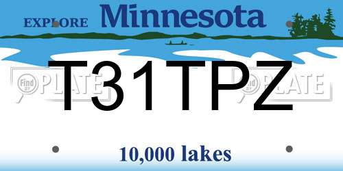 T31TPZ Minnesota License Plate