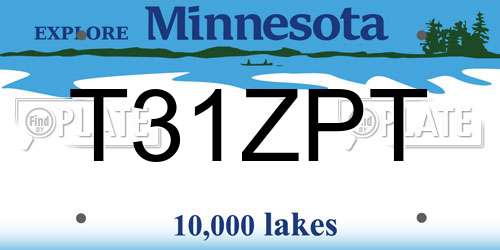 T31ZPT Minnesota License Plate