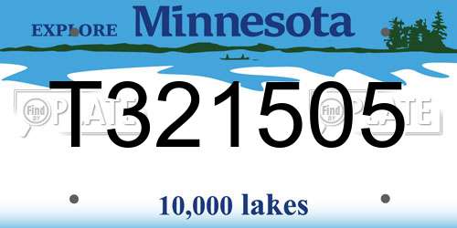 T321505 Minnesota License Plate