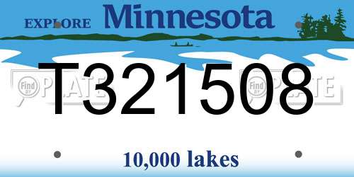 T321508 Minnesota License Plate